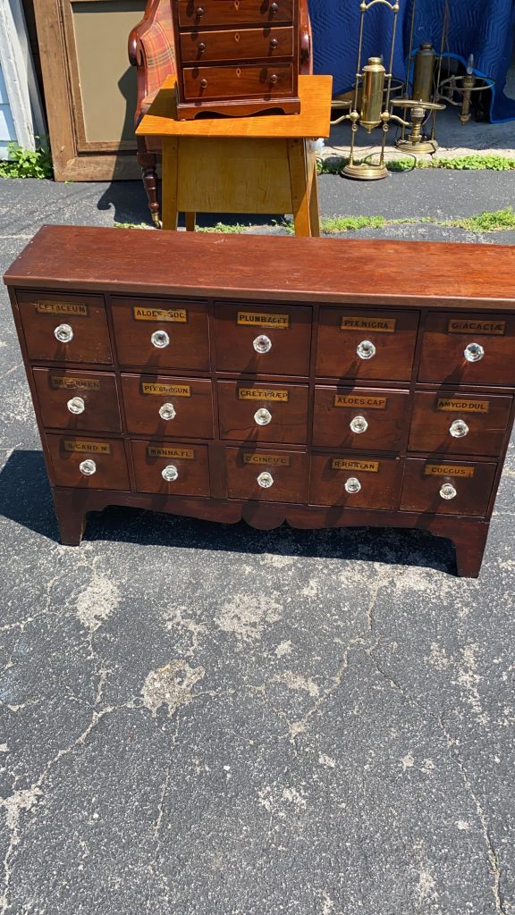 15 Drawer Apothecary with original knobs and labels