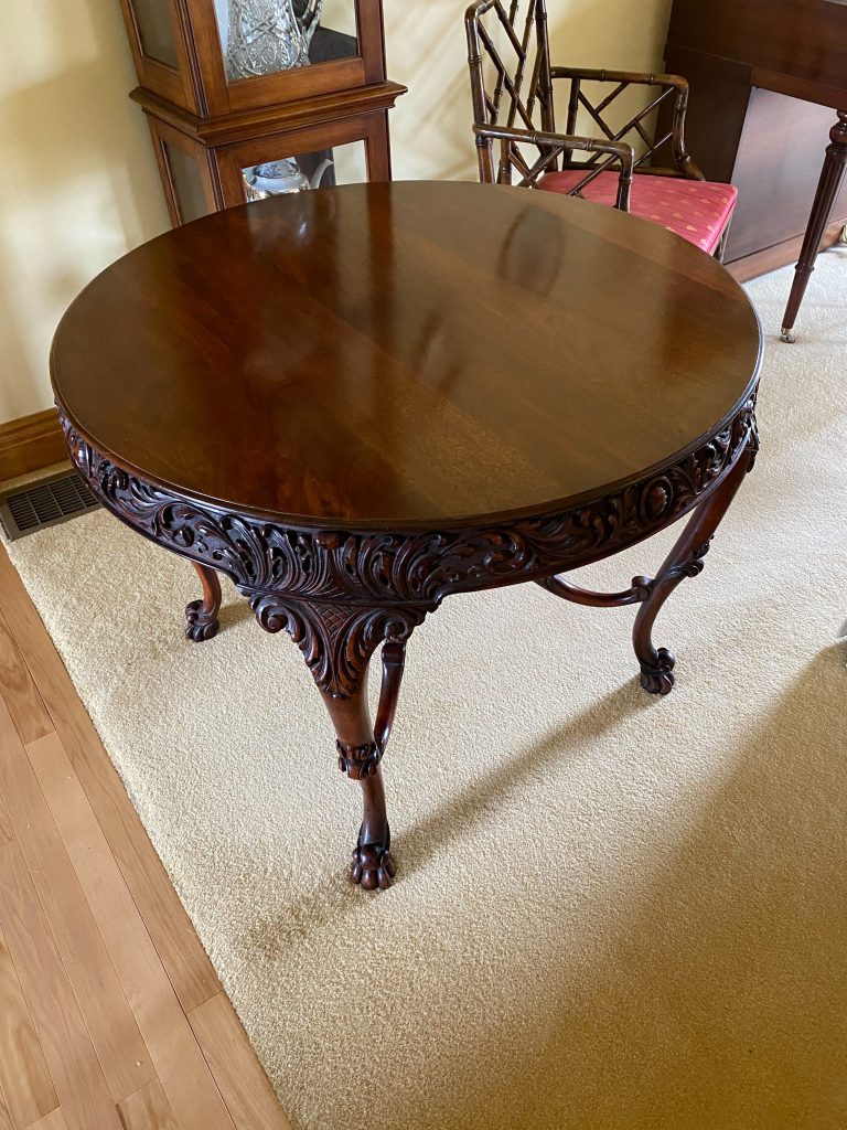 Irish Carved Center Round Table